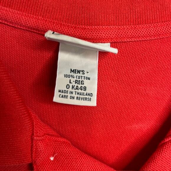 L.L. Bean Men's Sz Large Orange Polo Short Sleeve Outdoor Solid Casual Golf59 - Picture 3 of 5